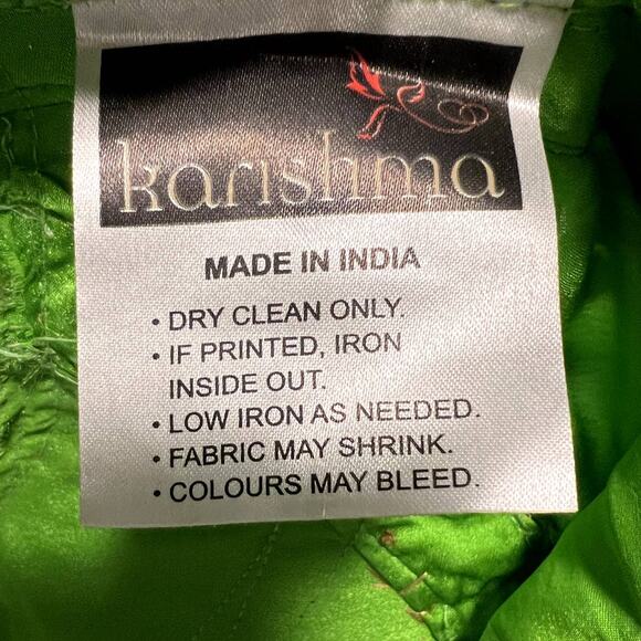 Karishma Women's Green Short Sleeve Round Neck Embellished Fit & Flare Dress S - Picture 15 of 16